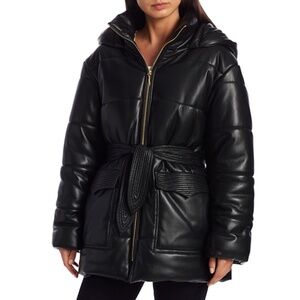 NANUSHKA Lenox Vegan Leather Puffer Coat